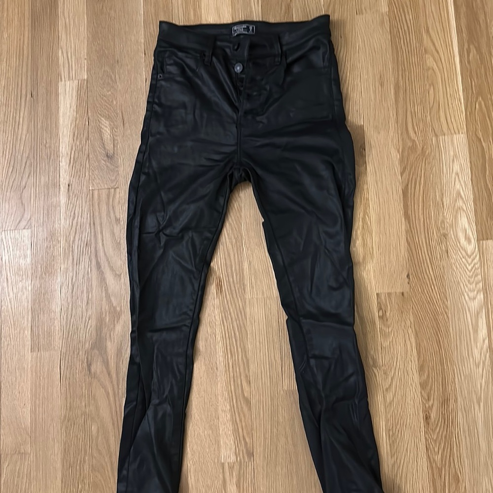A+F black coated skinny jeans